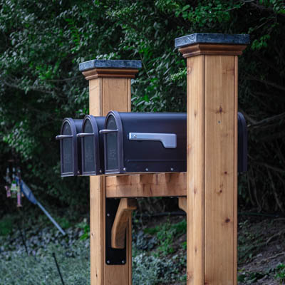 cedar group mailbox post
