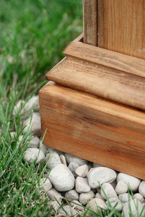 mailbox post base sitting on gravel